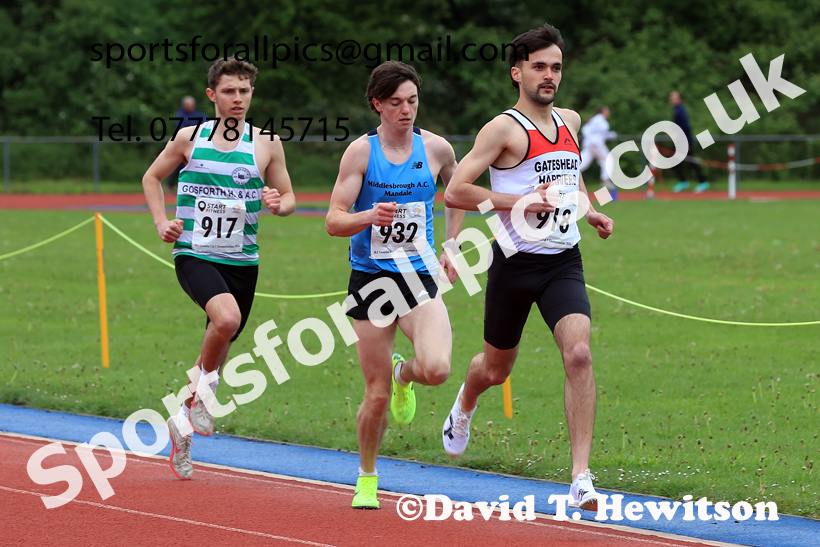 1500 metres, 2026 North Eastern Track and Field Champs, Shildon, County Durham. Photo: David T. Hewitson/Sports for All Pics